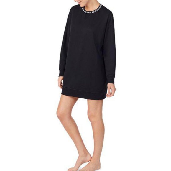 DKNY Women Cozy sleepshirt-Black - Picture 8 of 8